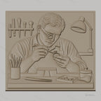 Fichier CNC & impression 3D bijoutier à l'œuvre, outils de précision, haute qualité relief STL