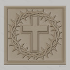 Fichier CNC & impression 3D Croix chrétienne, couronne d'épines, haute qualité relief STL