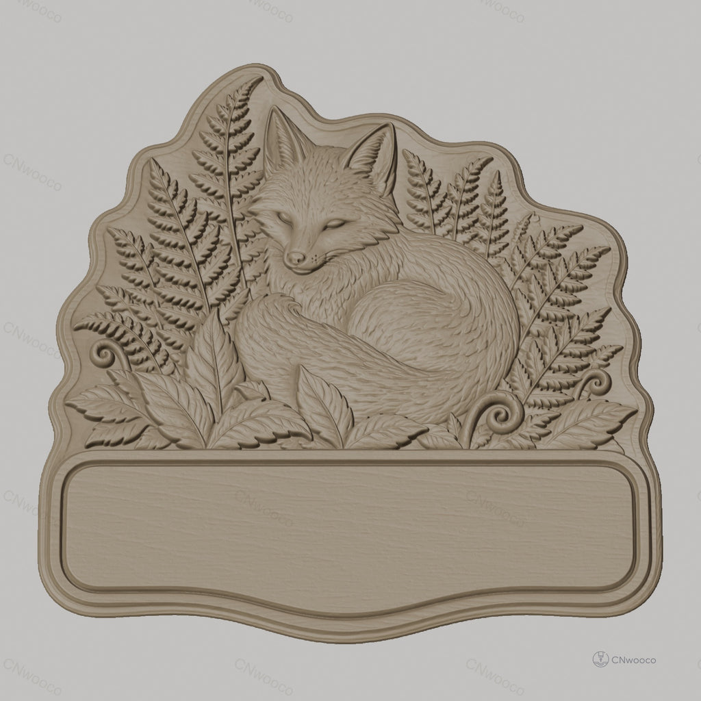 Fichier CNC & impression 3D plaque décorative renard endormi feuille STL très haute qualité