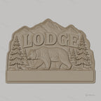 Fichier CNC porte-clés mural enseigne Lodge ours montagne nature, STL très haute qualité