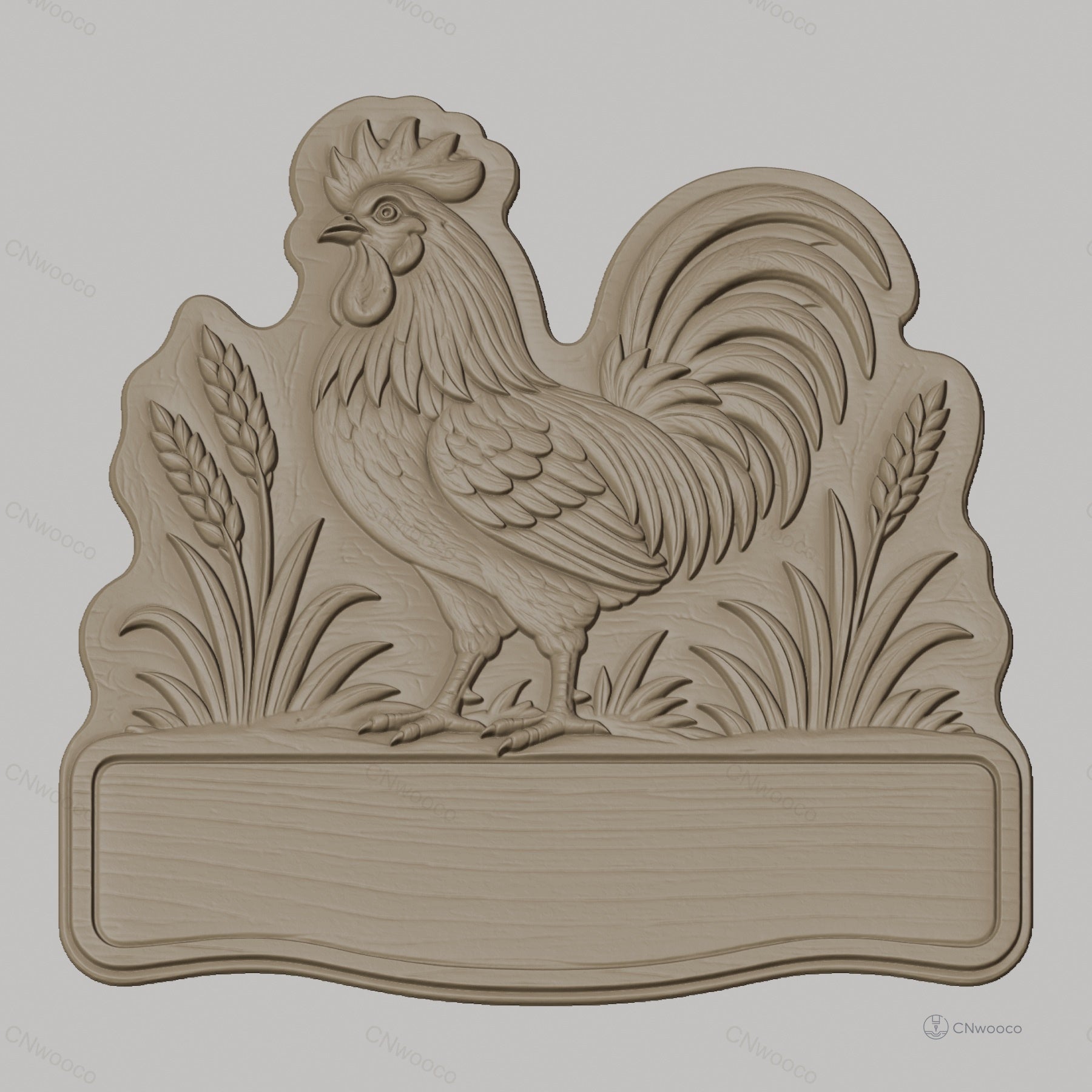 Fichier CNC & impression 3D enseigne poulet campagne, STL très haute qualité