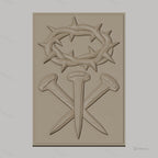 Fichier CNC & impression 3D Croix chrétienne, couronne d'épines et clous relief, haute qualité relief STL