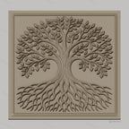 Fichier CNC & impression 3D arbre de vie avec feuilles et racines entrelacées haute qualité relief STL