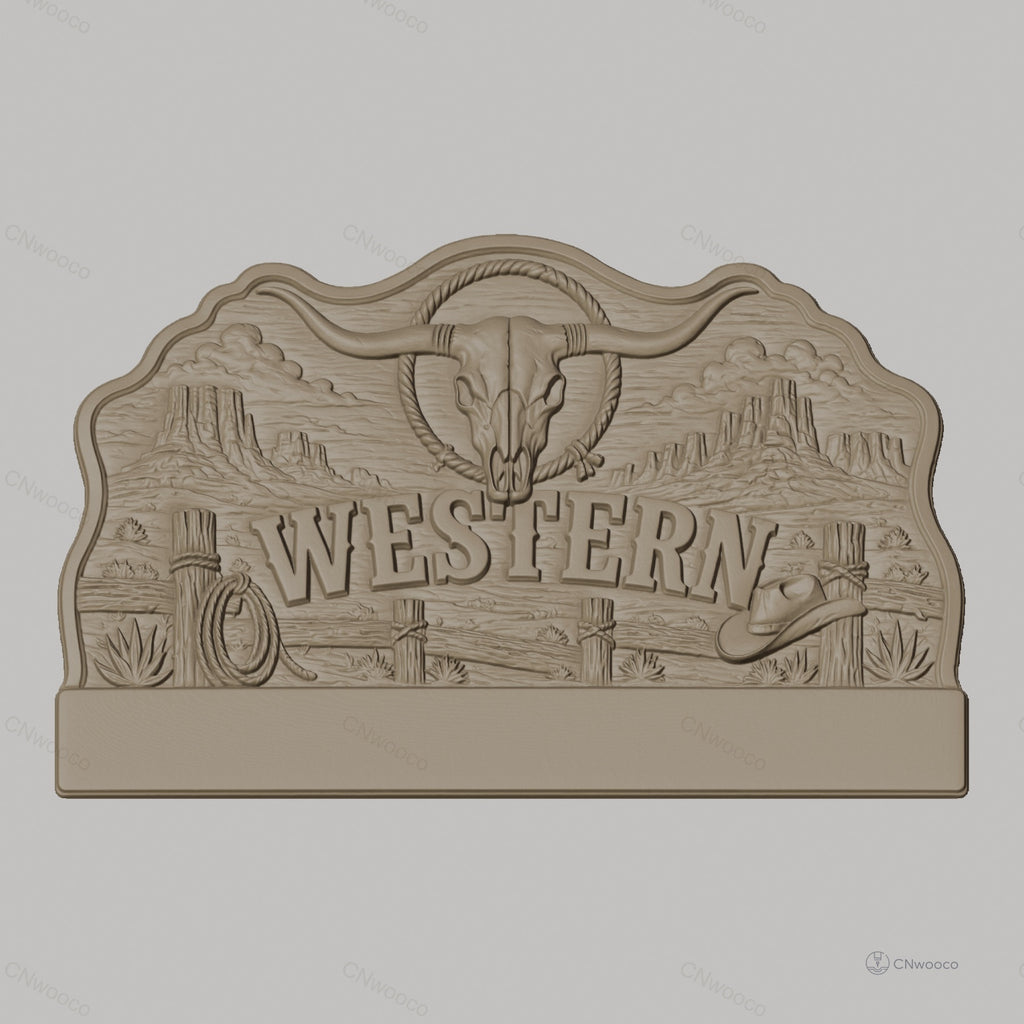 Fichier CNC porte-clés mural enseigne Western décorative très haute qualité STL