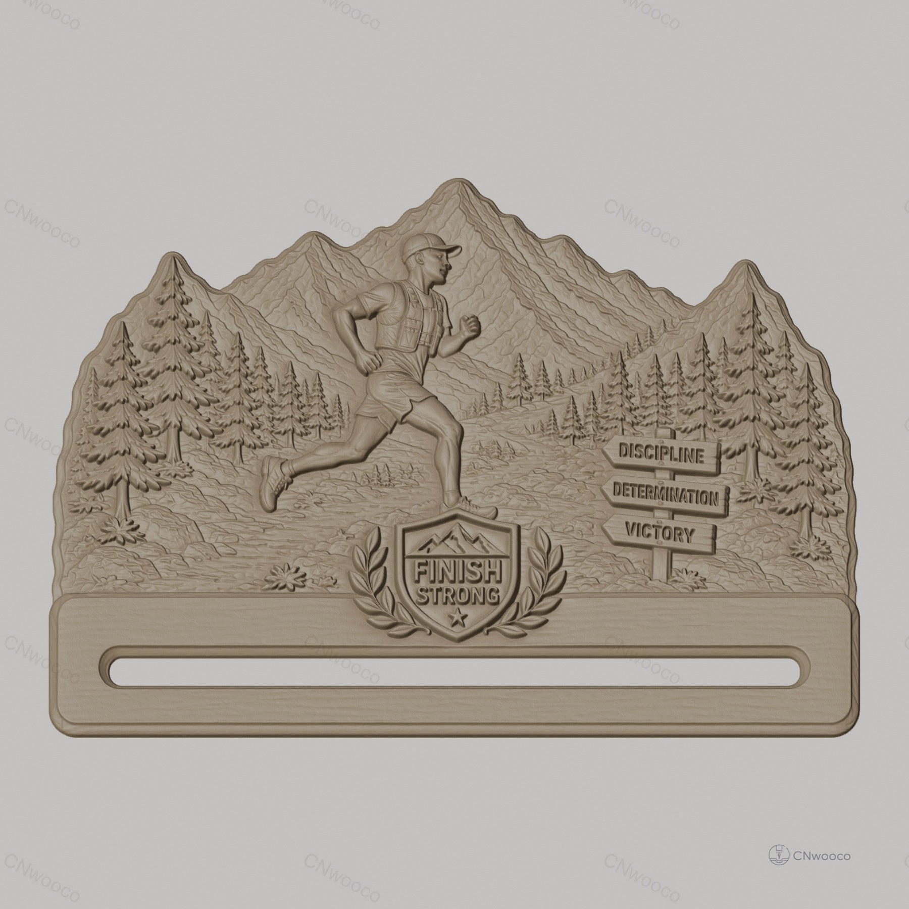 Fichier CNC & impression 3D support médailles course nature montagne, STL très haute qualité