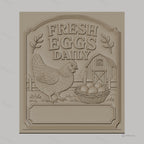 Fichier CNC & impression 3D poule, panier d'œufs, ferme, haute qualité relief STL