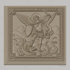 Fichier CNC & impression 3D saint Michel archange, ange guerrier avec dragon, haute qualité relief STL