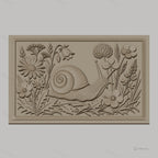 Fichier CNC & impression 3D escargot et fleurs, relief floral détaillé haute qualité relief STL