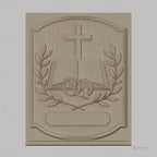 Fichier CNC & impression 3D thème mariage, croix, livre ouvert, anneaux, branches d'olivier, haute qualité relief STL