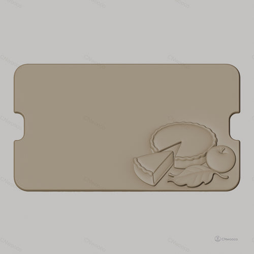 Fichier CNC tarte pomme feuille bas-relief pour sculpture sur bois, STL