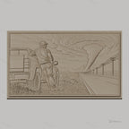 Fichier CNC & impression 3D Tornade, homme et camion sur la route, haute qualité relief STL