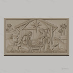 Fichier CNC & impression 3D scène de la nativité, Marie Joseph Jésus crèche animaux, haute qualité relief STL