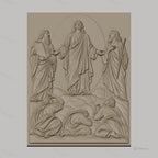 Fichier CNC & impression 3D scène religieuse Jésus et apôtres, haute qualité relief STL