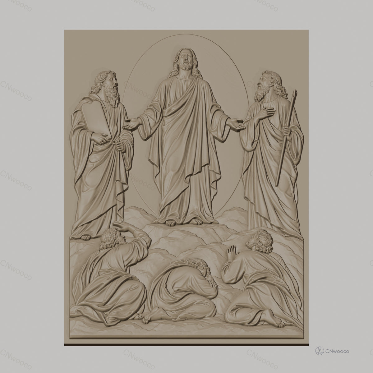 Fichier CNC & impression 3D scène religieuse Jésus et apôtres, haute qualité relief STL