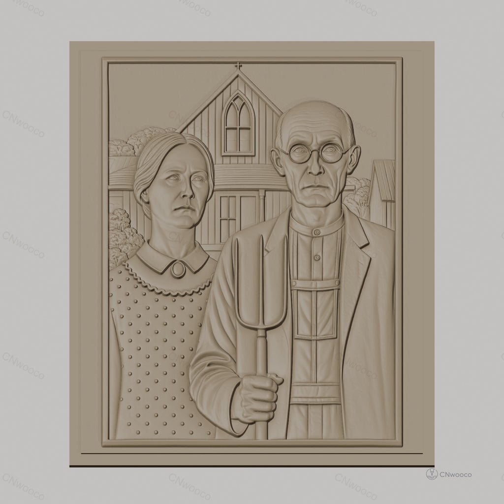 Fichier CNC & impression 3D portrait homme femme ferme maison haute qualité relief STL