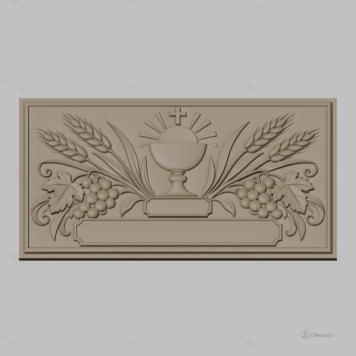Fichier CNC & impression 3D christ, raisin et épis de blé, haute qualité relief STL