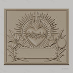 Fichier CNC & impression 3D coeur sacré couronne d'épines fleurs haute qualité relief STL