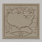 Fichier CNC & impression 3D carte des États-Unis, étoiles et bannière relief américain, haute qualité relief STL
