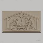 Fichier CNC & impression 3D scène de la Nativité, crèche avec Marie Joseph et bébé Jésus, haute qualité relief STL