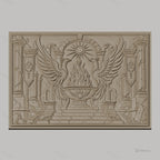 Fichier CNC & impression 3D phénix, flamme sacrée et ruines antiques haute qualité relief STL