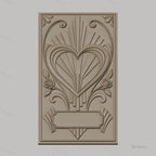 Fichier CNC & impression 3D relief coeur avec roses et motif art déco haute qualité relief STL