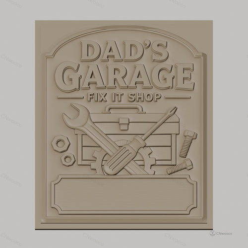 Fichier CNC & impression 3D garage de papa, boîte à outils, clés, vis et écrous haute qualité relief STL