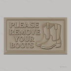 Fichier CNC & impression 3D signalétique boot remove, bottes, panneau message, haute qualité relief STL