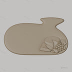 Fichier CNC planche à découper avec fromage et raisin, bas-relief pour sculpture sur bois, STL