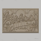 Fichier CNC & impression 3D La Cène, Jésus et apôtres à table, haute qualité relief STL