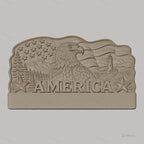 Fichier CNC porte-clés mural enseigne décorative America Eagle Flag, STL très haute qualité