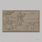 Fichier CNC & impression 3D Jésus prêchant aux disciples, scène religieuse, haute qualité relief STL