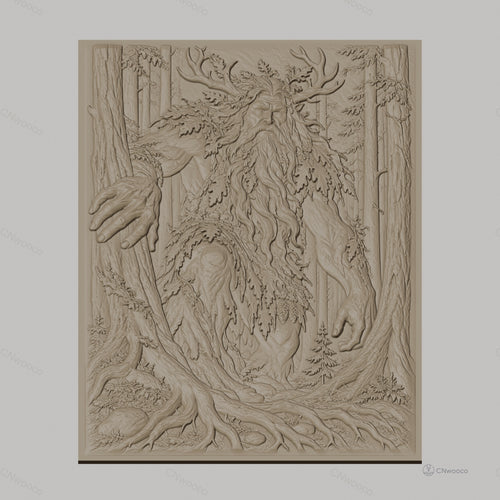 Fichier CNC & impression 3D esprit arbre géant, nature forêt, branches et racines détaillées, haute qualité relief STL