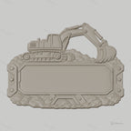 Fichier CNC & impression 3D enseigne plaque bulldozer construction STL très haute qualité