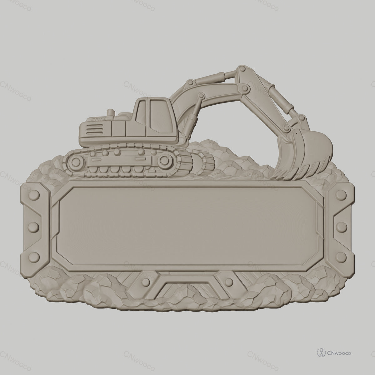 Fichier CNC & impression 3D enseigne plaque bulldozer construction STL très haute qualité