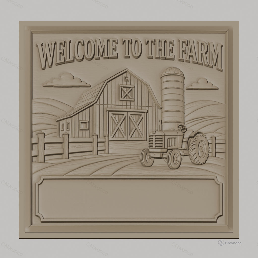 Fichier CNC & impression 3D ferme, grange, tracteur, silo, paysage agricole, haute qualité relief STL
