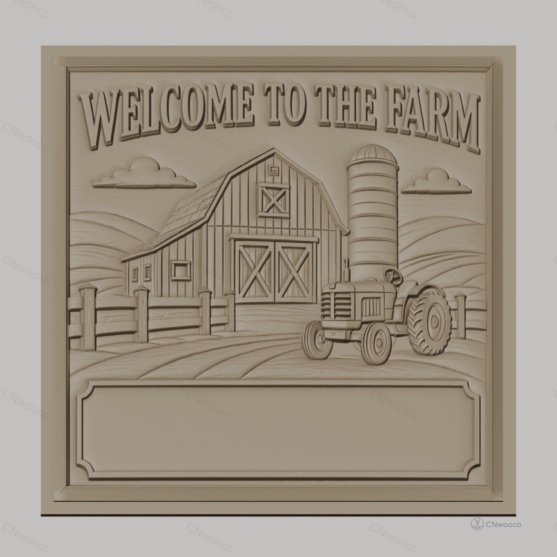 Fichier CNC & impression 3D ferme, grange, tracteur, silo, paysage agricole, haute qualité relief STL