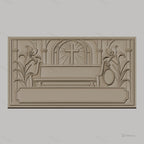 Fichier CNC & impression 3D relief religieux, croix, lys, cadre vide, haute qualité relief STL