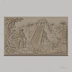 Fichier CNC & impression 3D pyramide maya, explorateur, jungle, temple ancien haute qualité relief STL