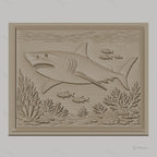 Fichier CNC & impression 3D requin, poissons et récif corallien, haute qualité relief STL