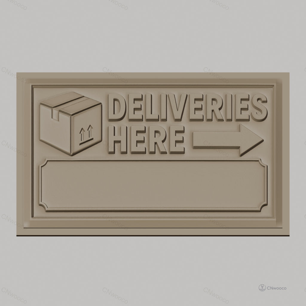 Fichier CNC & impression 3D panneau livraisons boîte flèche, haute qualité relief STL