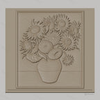Fichier CNC & impression 3D bouquet de tournesols en vase, fleurs haut relief décoratif, haute qualité relief STL