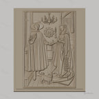 Fichier CNC & impression 3D Portrait de couple historique avec chien et chandelier, haute qualité relief STL