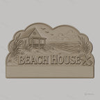 Fichier CNC porte-clés mural enseigne décorative Beach House, plage, cabane, décoration murale, STL très haute qualité