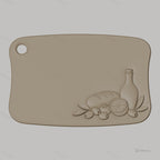 Fichier CNC art de la table avec pain olives citron bouteille, bas-relief pour sculpture sur bois, STL