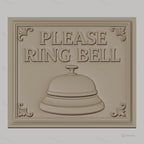 Fichier CNC & impression 3D plaque Please Ring Bell, sonnette et ornements art déco, haute qualité relief STL