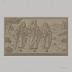 Fichier CNC & impression 3D scène biblique Jésus et disciples, paysage ancien relief, haute qualité relief STL