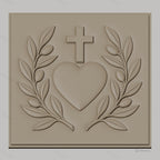 Fichier CNC & impression 3D cœur sacré, croix, branches d'olivier, haute qualité relief STL