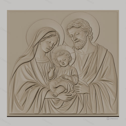 Fichier CNC & impression 3D Sainte Famille, Vierge Marie, Jésus enfant et Saint Joseph, haute qualité relief STL