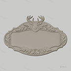 Fichier CNC & impression 3D enseigne décorative tête de cerf et glands, STL très haute qualité