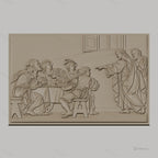 Fichier CNC & impression 3D scène biblique Jésus et apôtres à la table, haute qualité relief STL